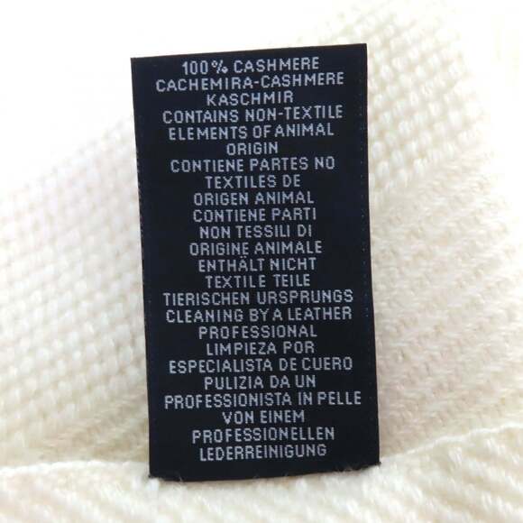 HERMES Chevron Zoom 100% Cashmere Fringe Shawl/Scarf with Leather Logo Patch,...